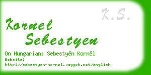kornel sebestyen business card
