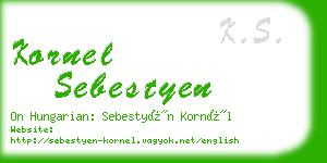 kornel sebestyen business card